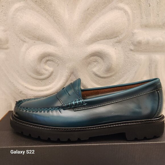 GH Bass Originals Whitney Candy Lug Loafers. NIB. Deep Aqua. Size 8 - Picture 2 of 10